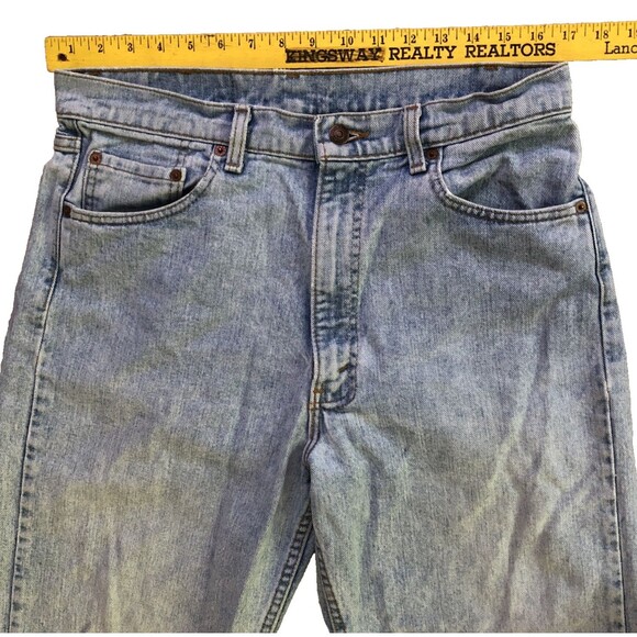 VTG Levis 554 Relaxed 90s Jeans Mens 34x32 Baggy Wide Leg Light Wash USA Made - Picture 10 of 13